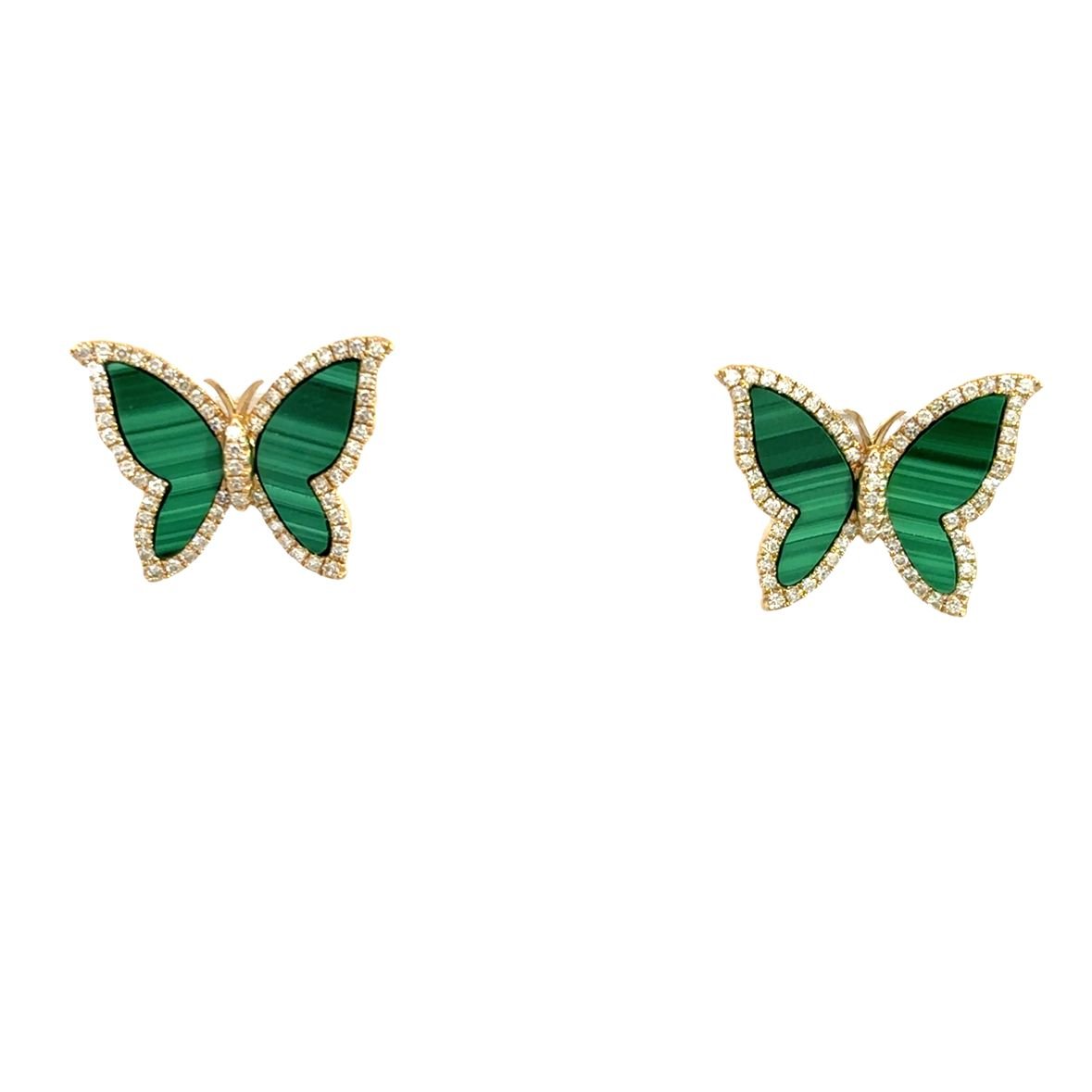 D0.43CT 14KY MEDIUM BUTTERFLY EARRINGS MAL3.60CT - C'SANTOS