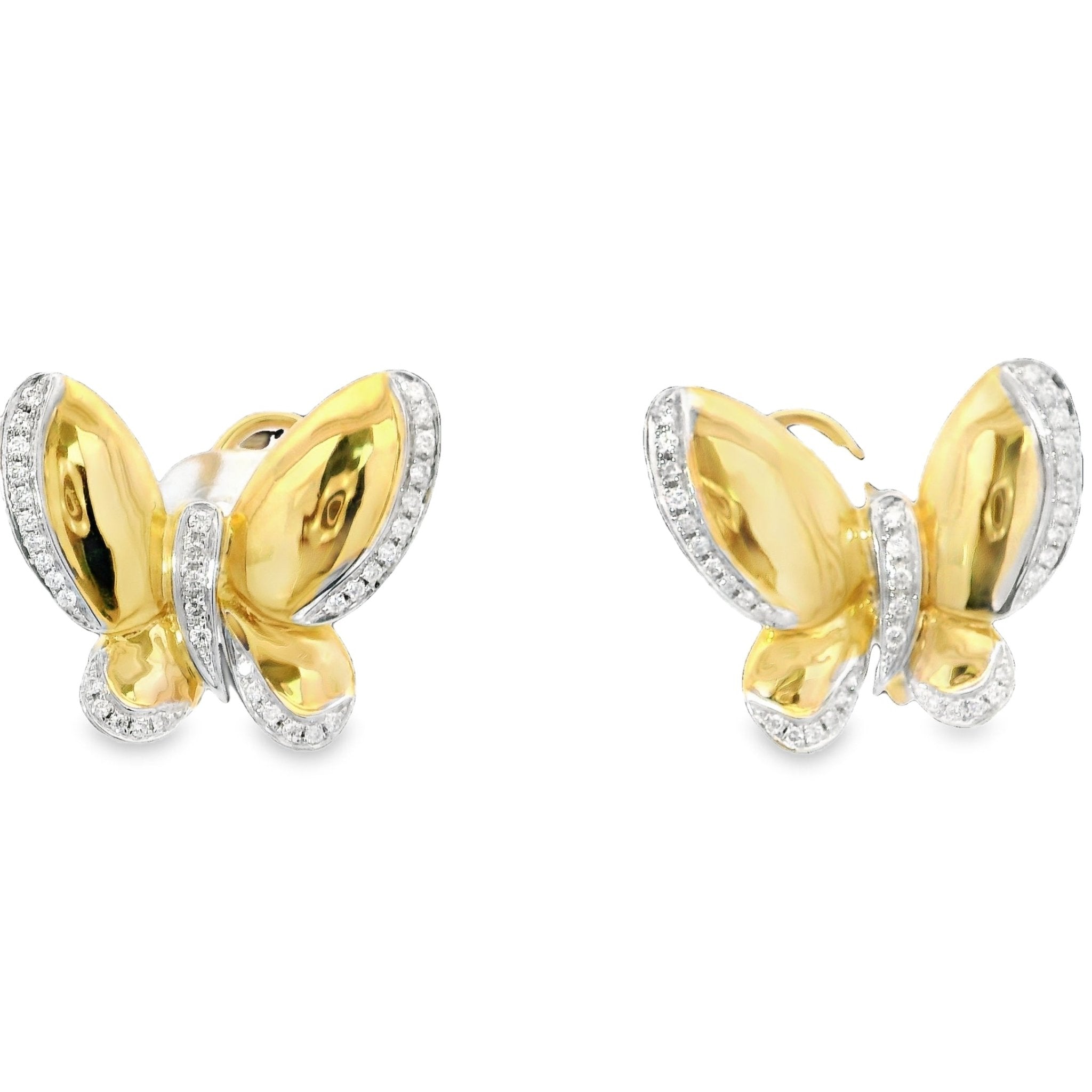D0.45CT 18KY CHUNKY BUTTERFLY EARRINGS - C'SANTOS