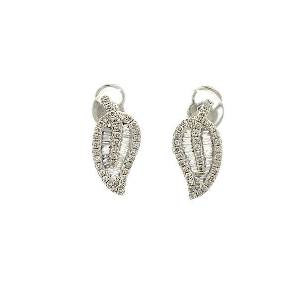 D0.53 18KW LEAF EARRINGS - C'SANTOS
