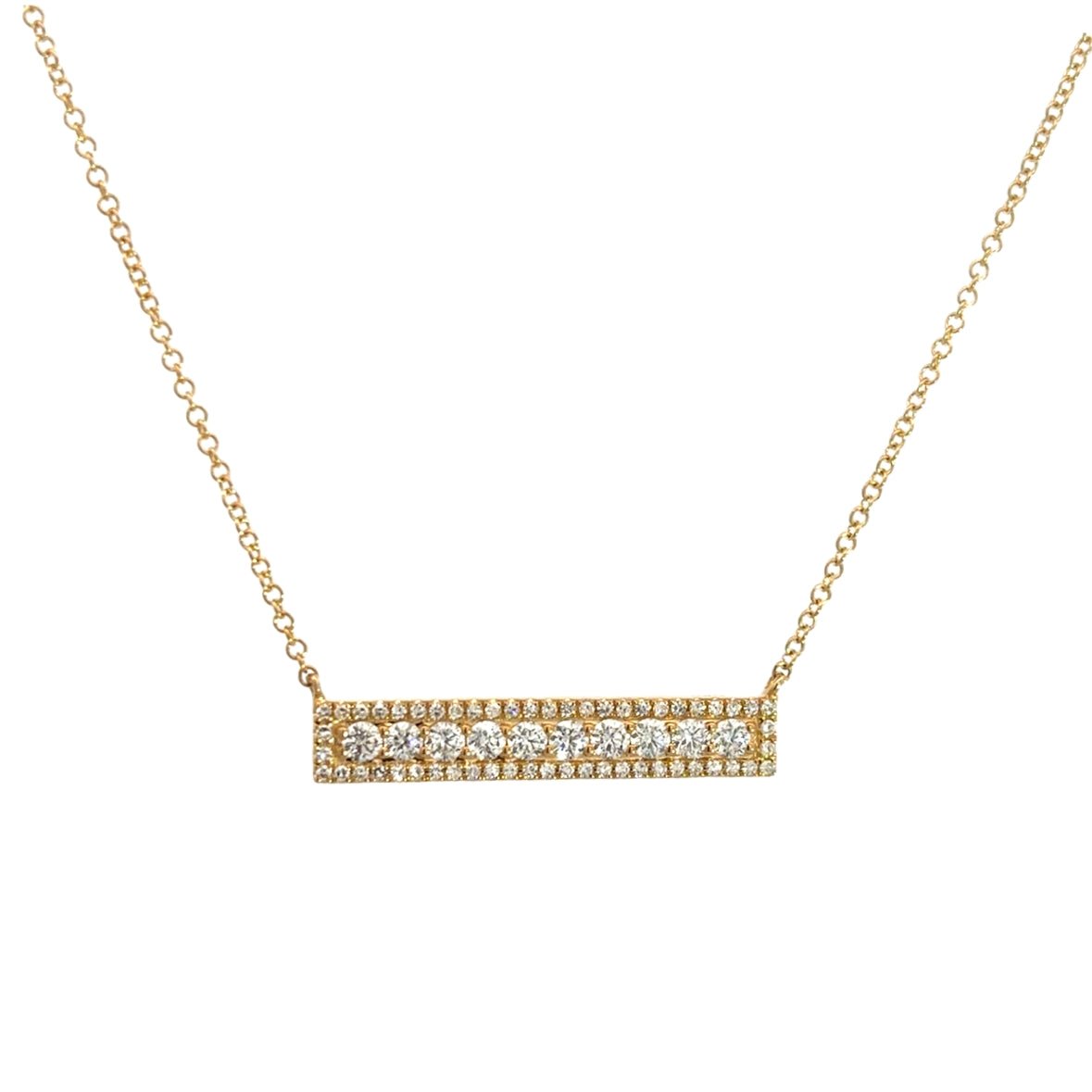 D0.56CT 14KY BAR NECKLACE - C'SANTOS