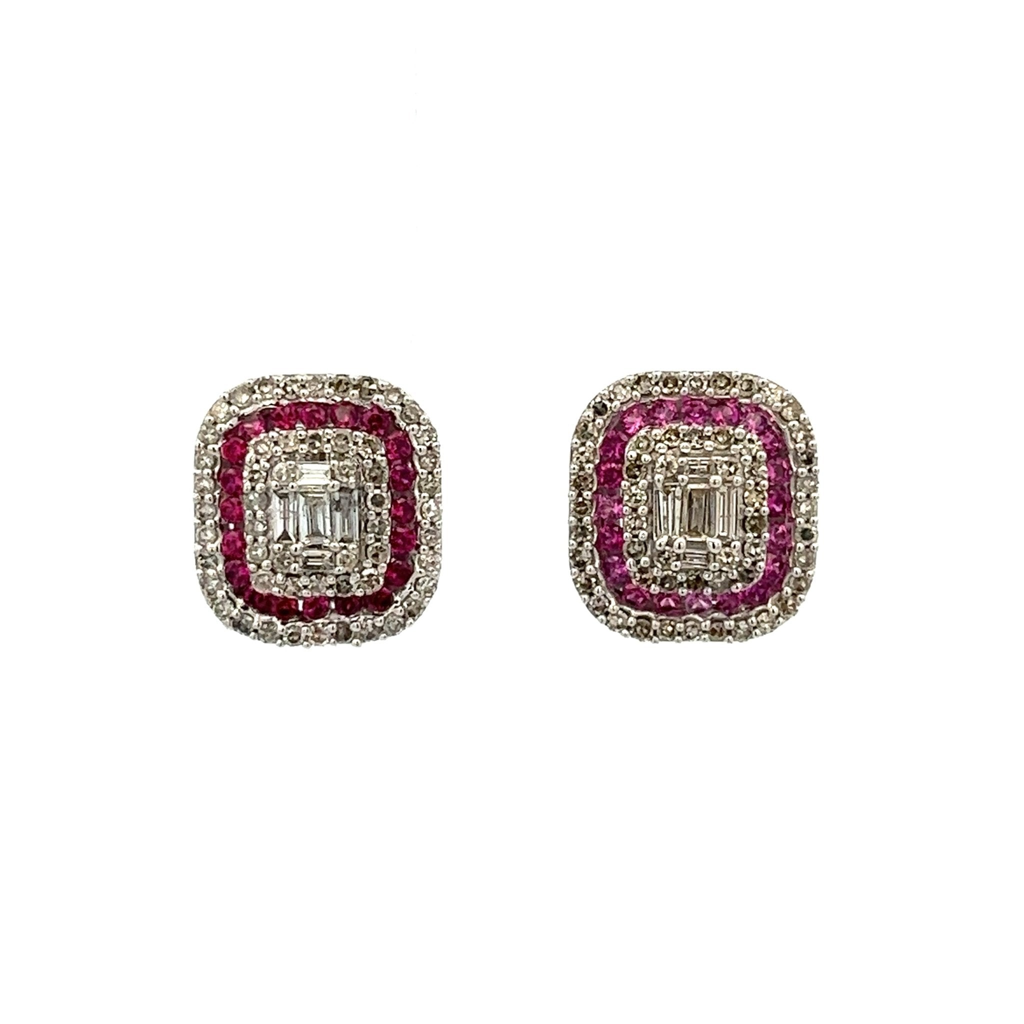 D0.65 14KW RUBY 0.45 EARRINGS - C'SANTOS