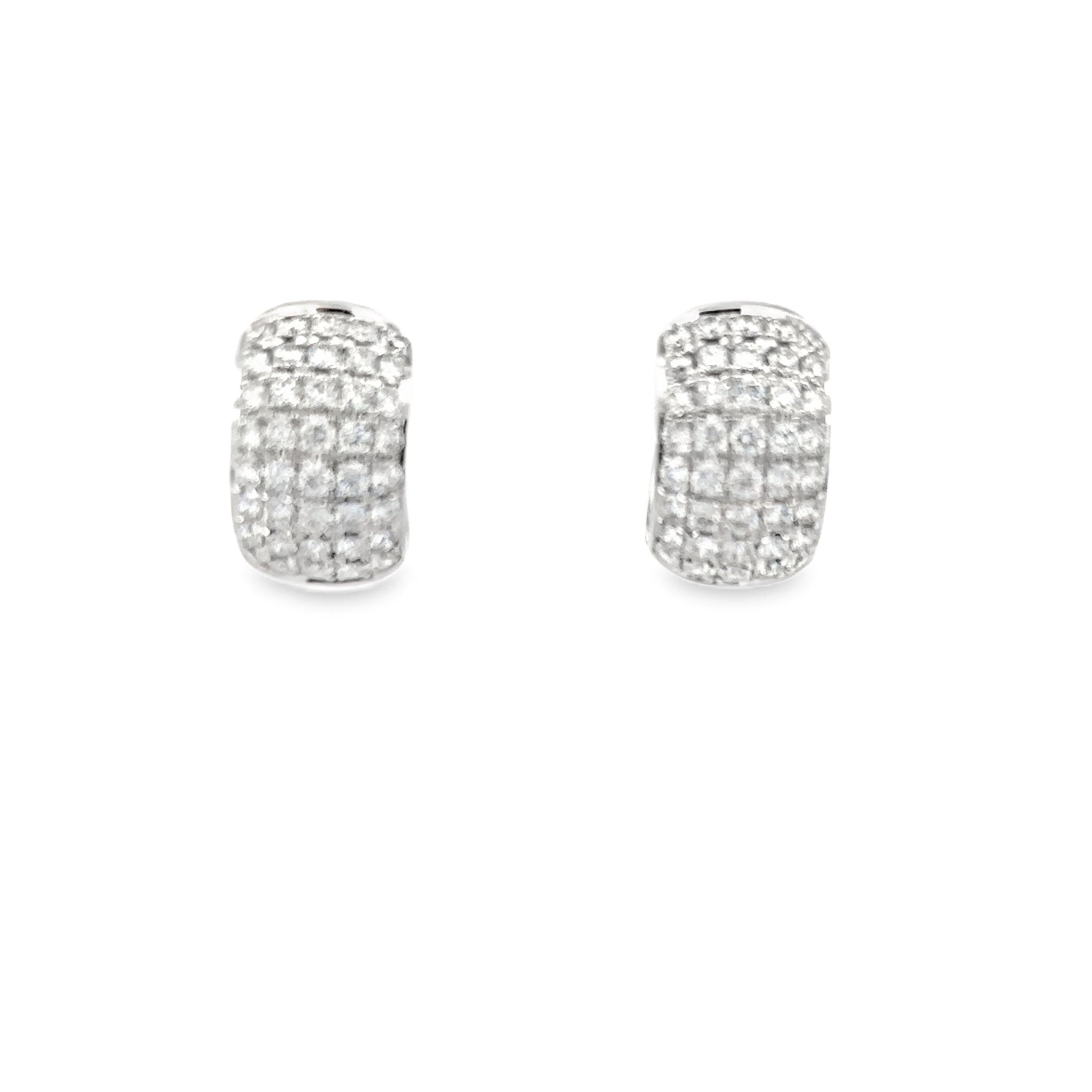 D0.89CT 14KW TRICK HALF PAVE 12MM HUGGIES - C'SANTOS