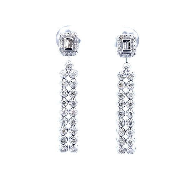 D1.25 14KW STUD DANGLING EARRINGS - C'SANTOS