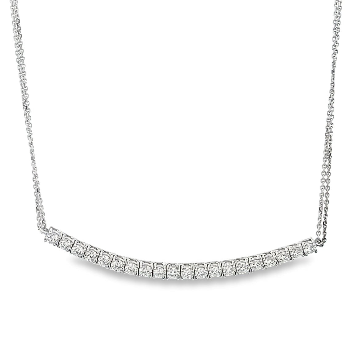 D1.43CT 14KW BAR NECKLACE - C'SANTOS