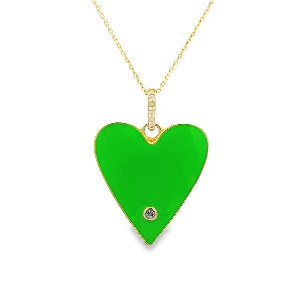 DIJE CON ESMALTE ROSADO Y DIAMANTES EN PLATA 925 CON BAÑO DE ORO AMARILLO - C'SANTOS