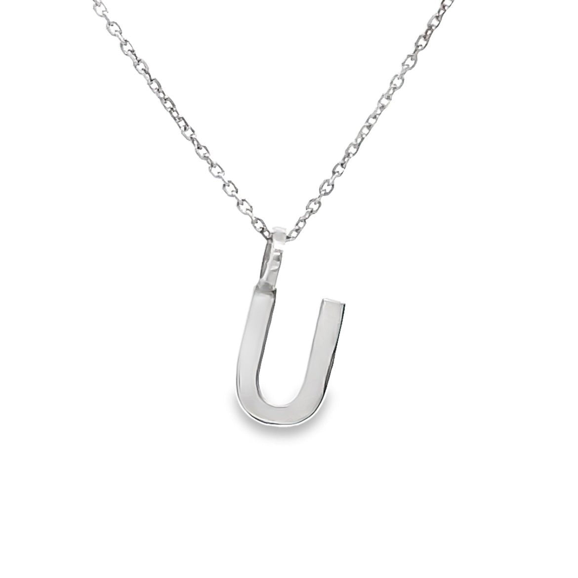 DIJE LETRA U DE ORO BLANCO DE 14K - C'SANTOS