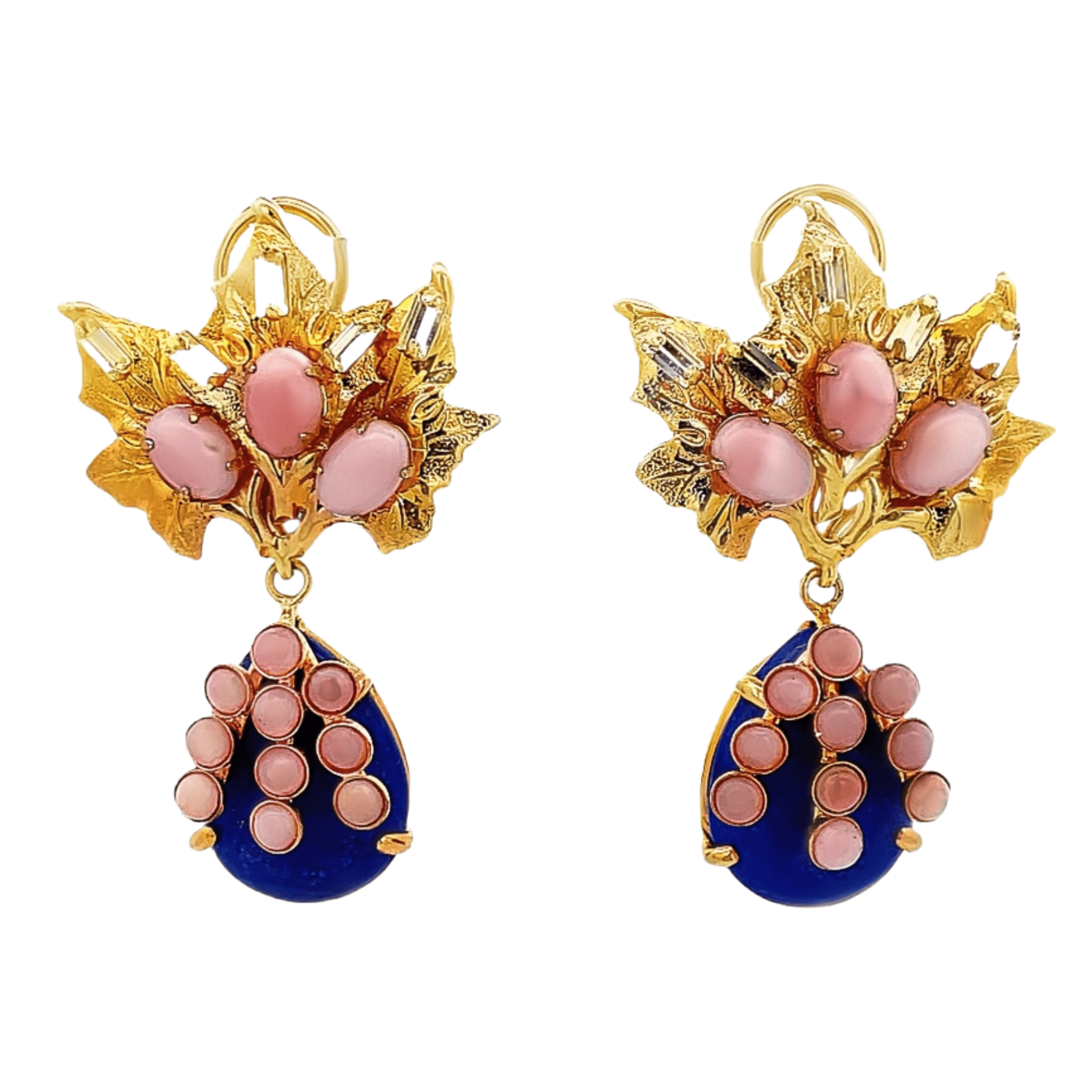 EARRING SET WITH LEMON QUARTZCLEAR QUARTZ AND GREEN AMETHYST - C'SANTOS