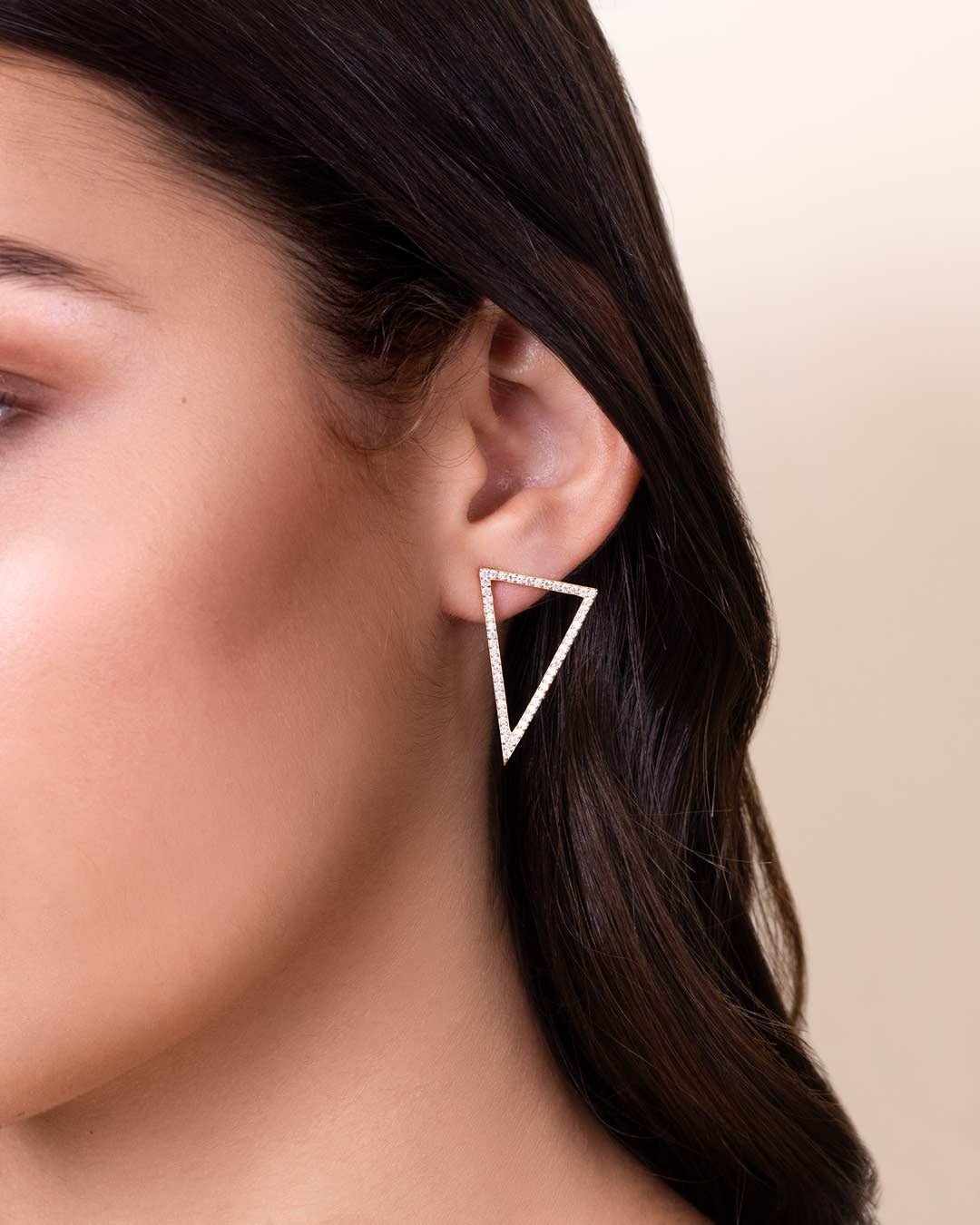 EARRING SILVER CENTER WHITE CZ - C'SANTOS