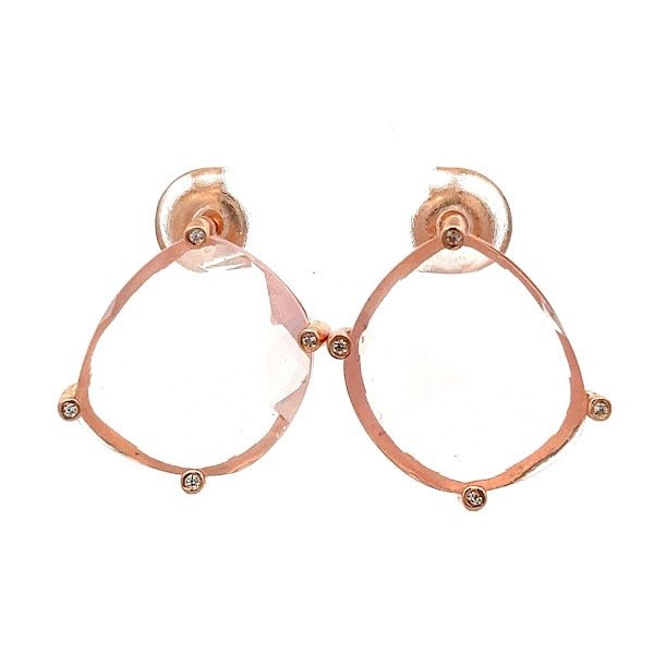 EARRINGS FACITATE ROUND CUBIC ZIRCONIA - C'SANTOS