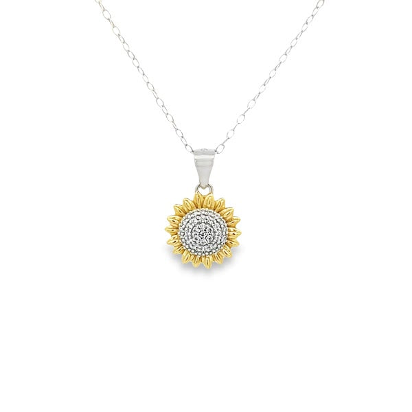 925 SUNFLOWER PENDANT WITH CHAIN