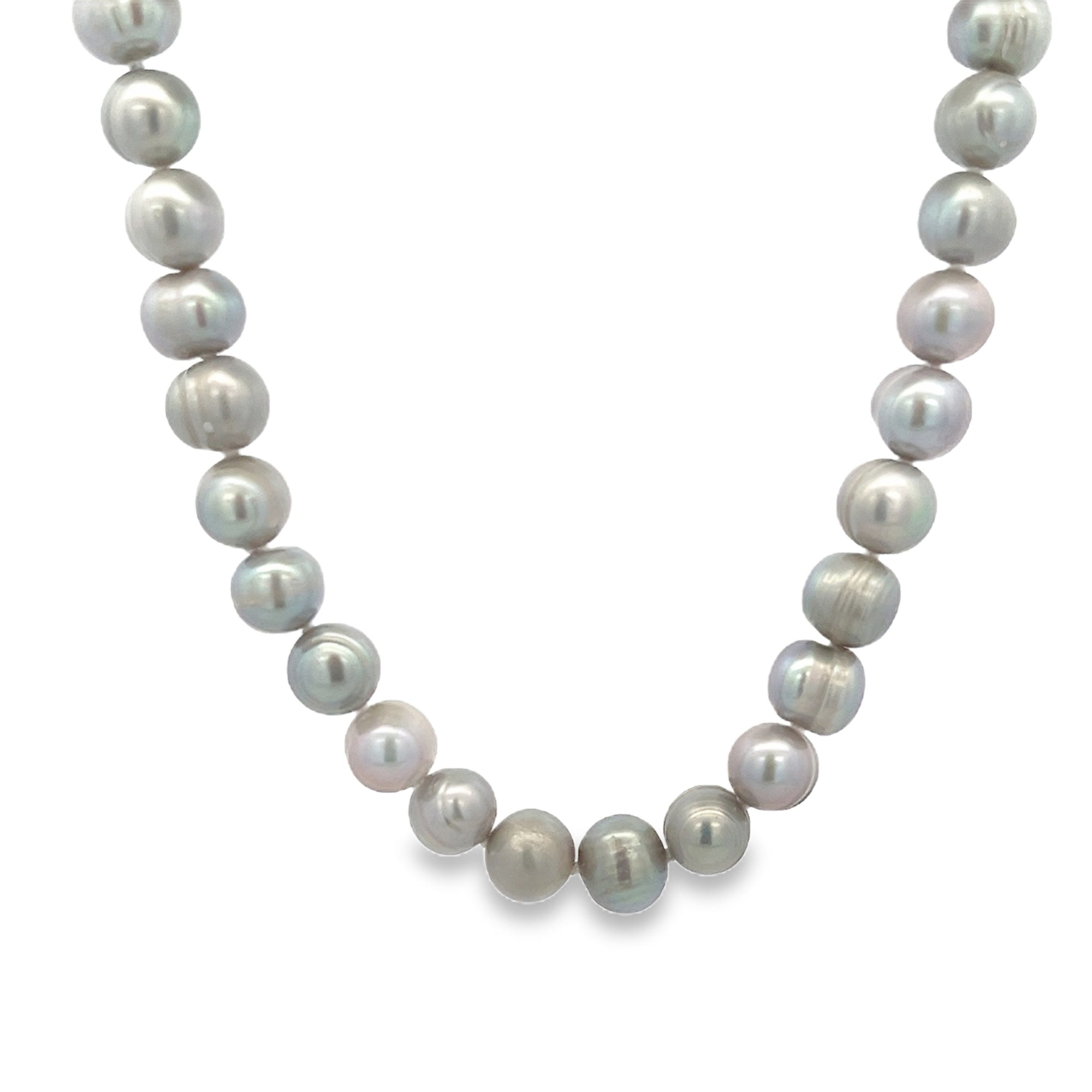 GREY PEARL 8MM 22INCH NECKLACE - C'SANTOS