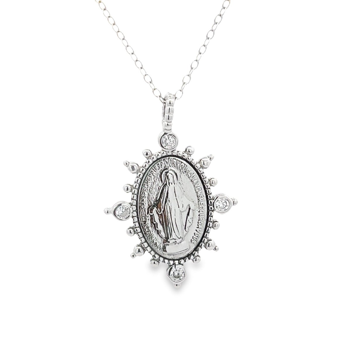 NECKLACE 925 SILVER VIRGIN OF THE MIRACULOUS MENDAL SILVER - C'SANTOS