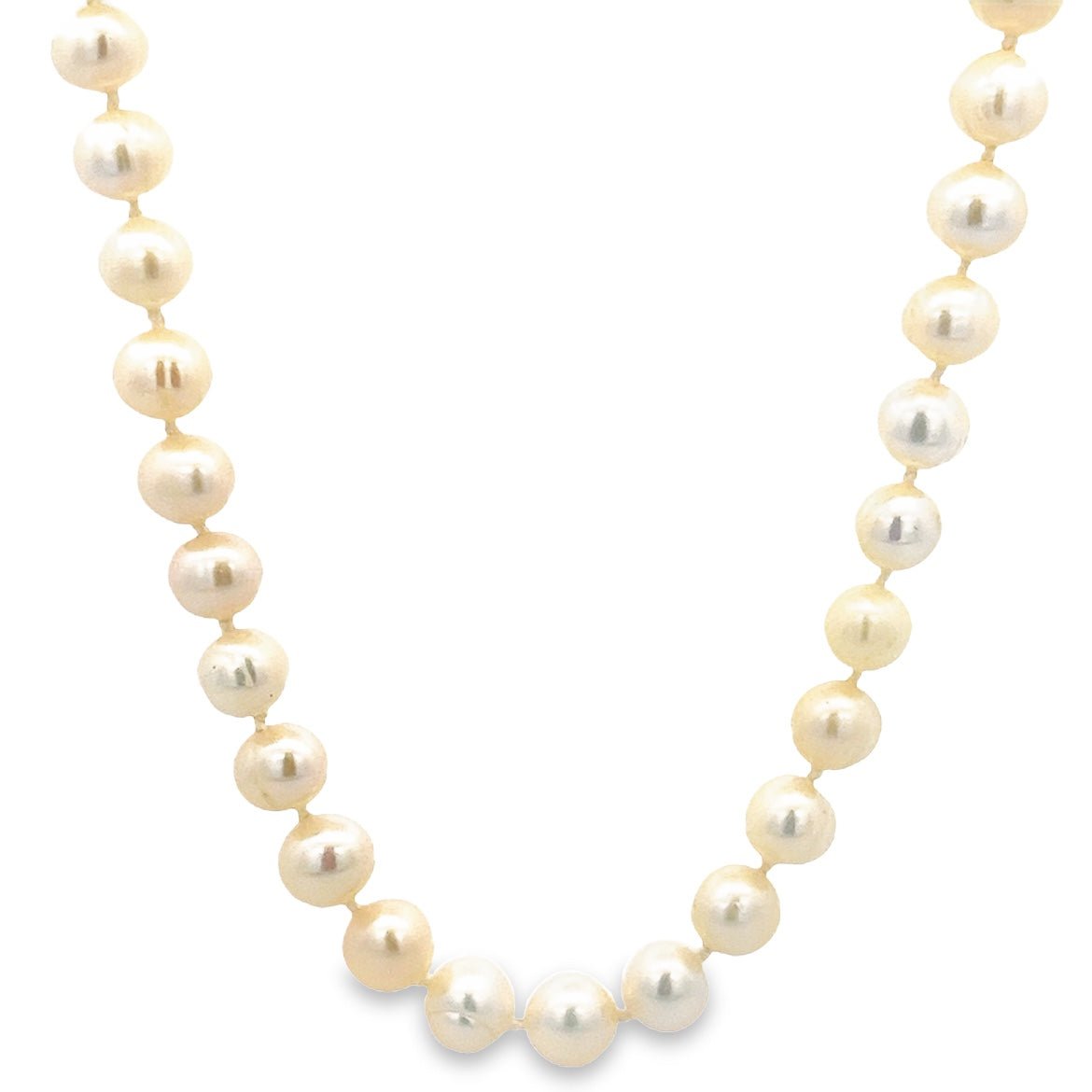 NECKLACE WHITE PEARL WITH STERLING SILVER CLASP 7MM - C'SANTOS