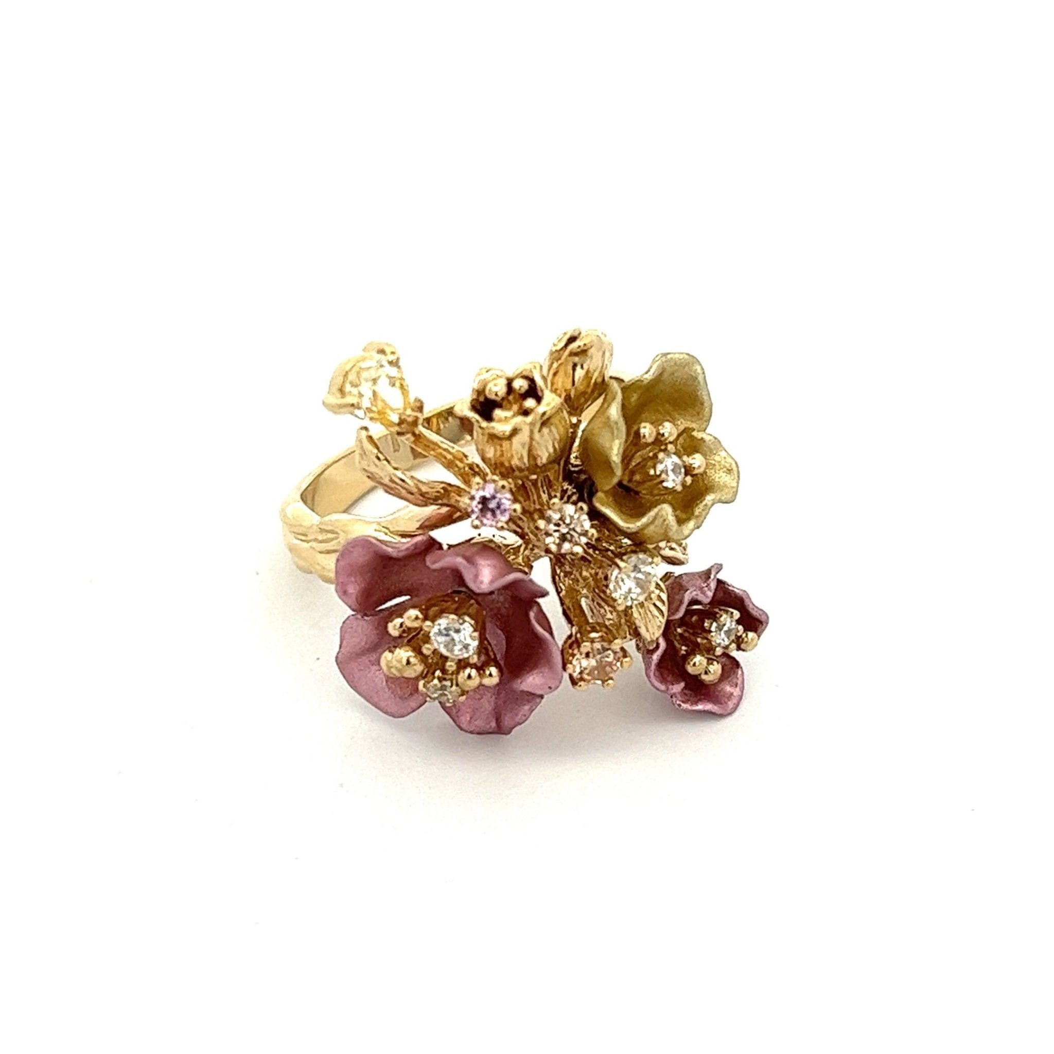 RING SILVER ALUMINIUM PNK YELLOW CHAMPANGE CAN - C'SANTOS