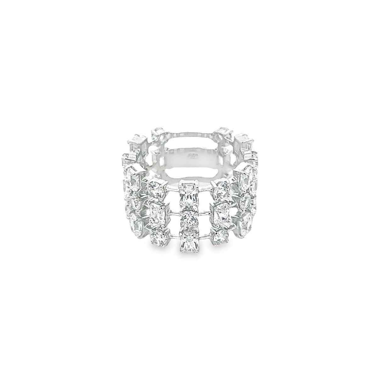 RING SILVER CENTER WHITE CZ RP - C'SANTOS