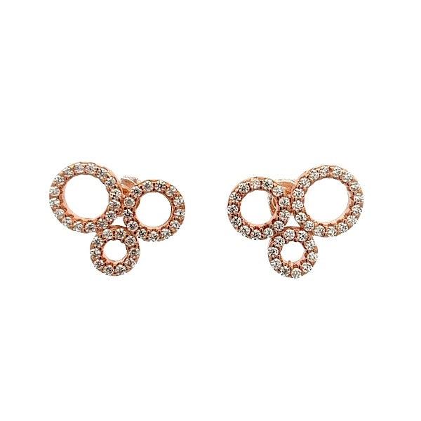 925 ROSE GOLD PLATED STUD CUT OUT CIRCLES