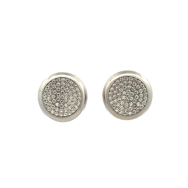 925 SILVER PLATED ROUND DISC EARRING