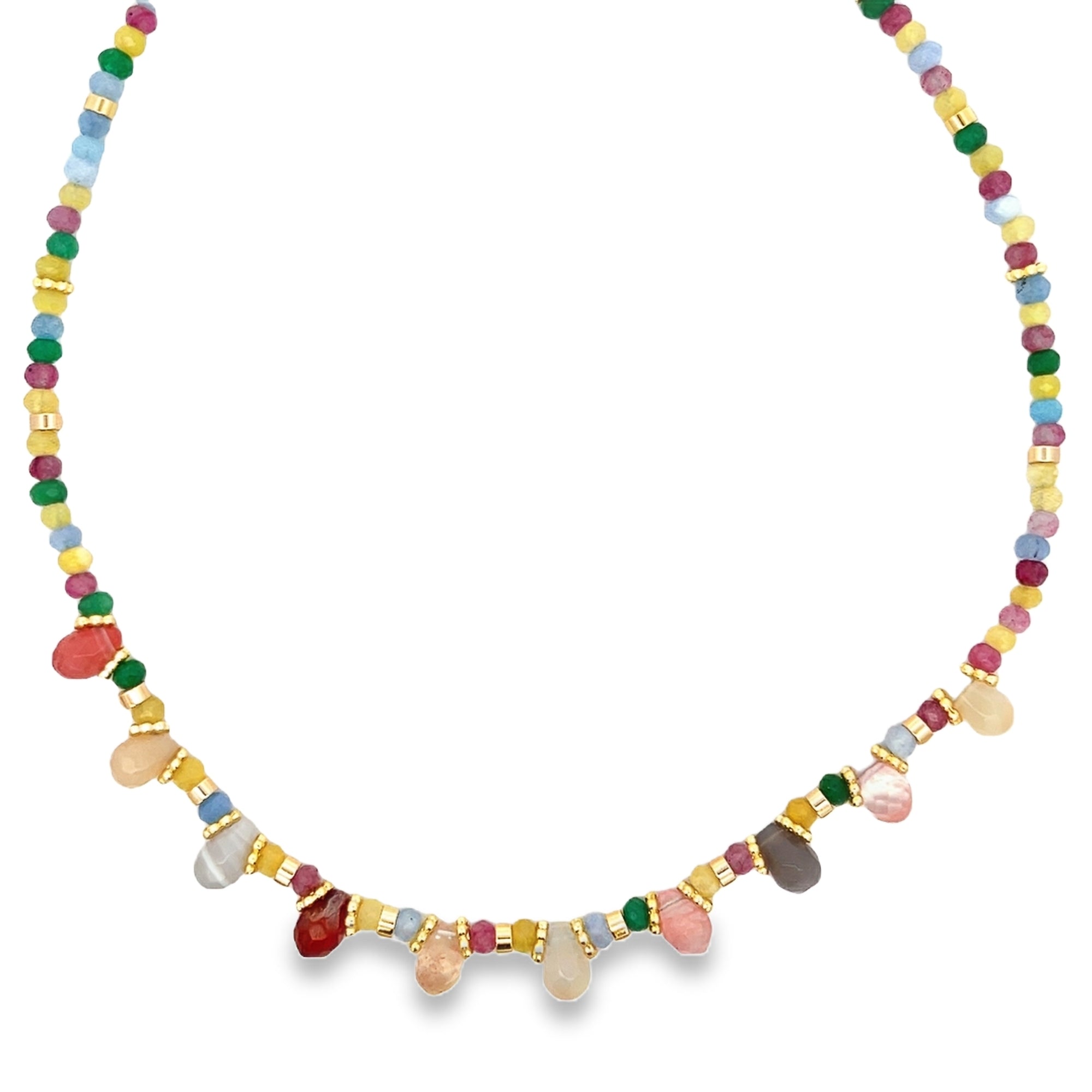 SMALL MULTICOLORED BEADS NECKLACE - C'SANTOS