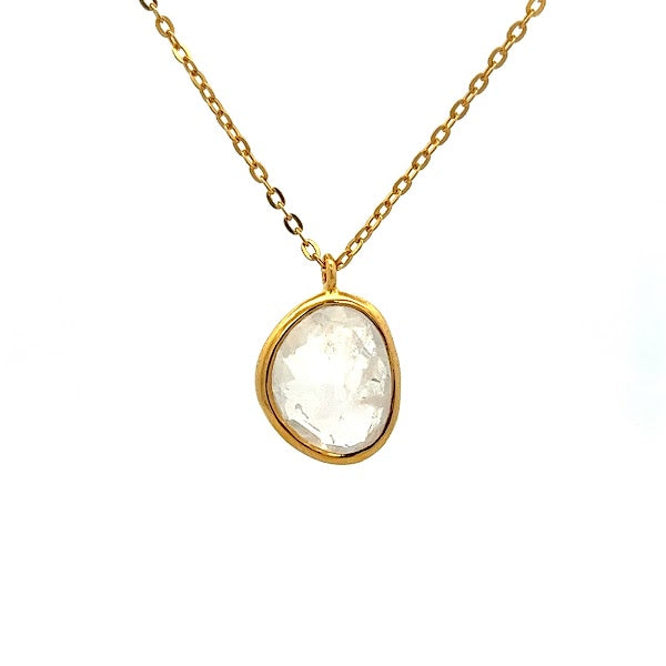 925 SILVER GOLD PLATED MOONSTONE PENDANT