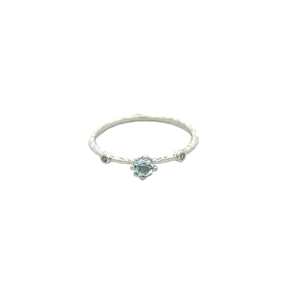 925 SILVER PLATED WITH BLUE SKY TOPAZ RING