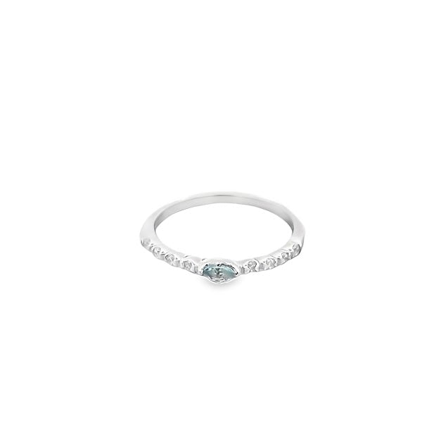 925 SILVER PLATED TOPAZ BLUE SKY MARQUISE CUT RING