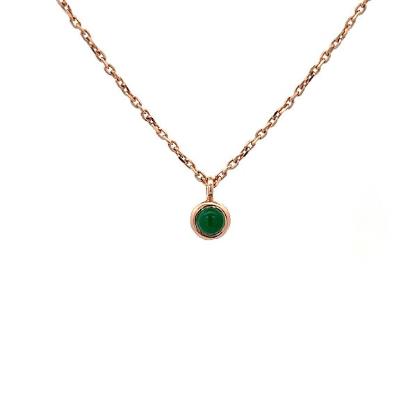 925 ROSE GOLD PLATED GREEN ONYX NECKLACE