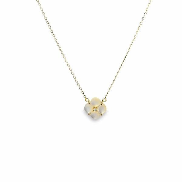 18K GOLD FLOWER SMALL NECKLACE WITH MOTHER OF PEARL