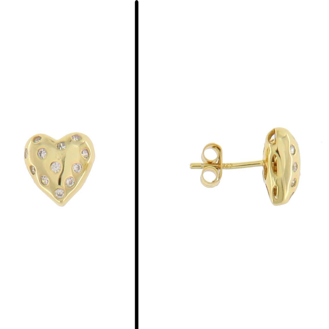 925YG HEART WITH CZ EARRINGS