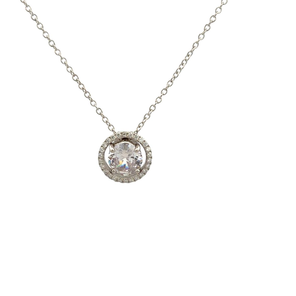 925SS CIRCLE WITH SOLITARY CZ SET