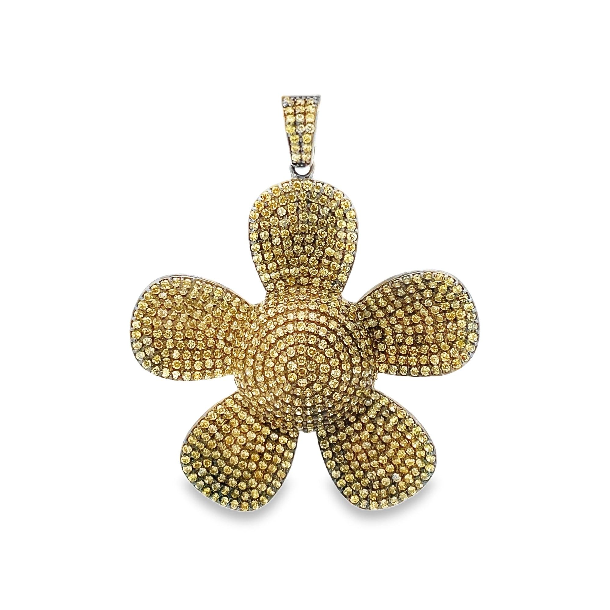 SILVER YELLO FLOWER PENDANT WITH SONTES