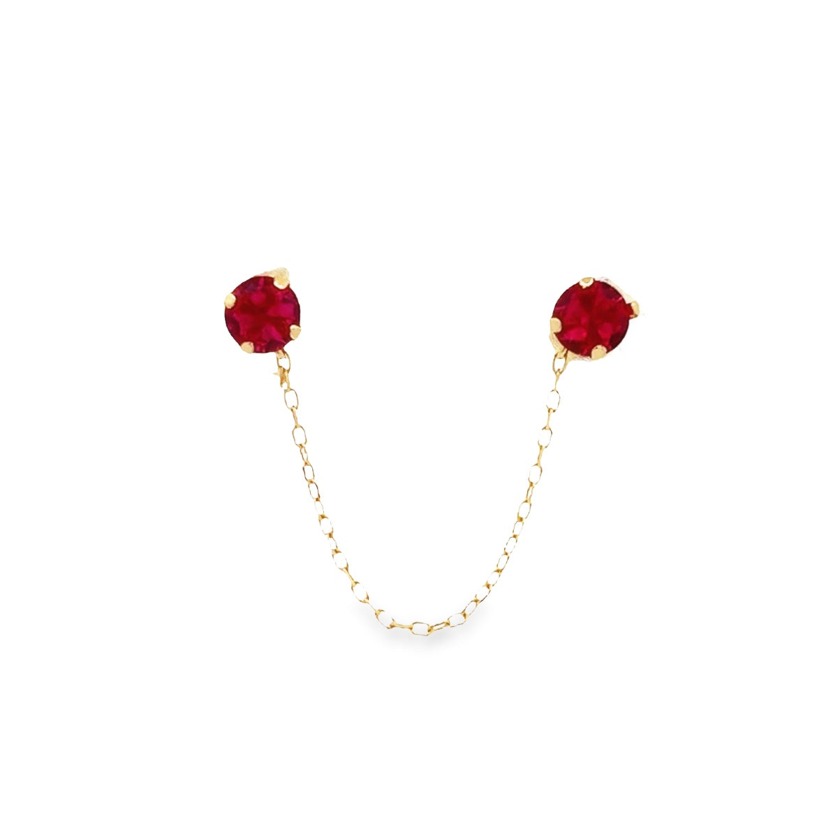 14K PIERCING CON CRISTALES VERDES Y CADENA
