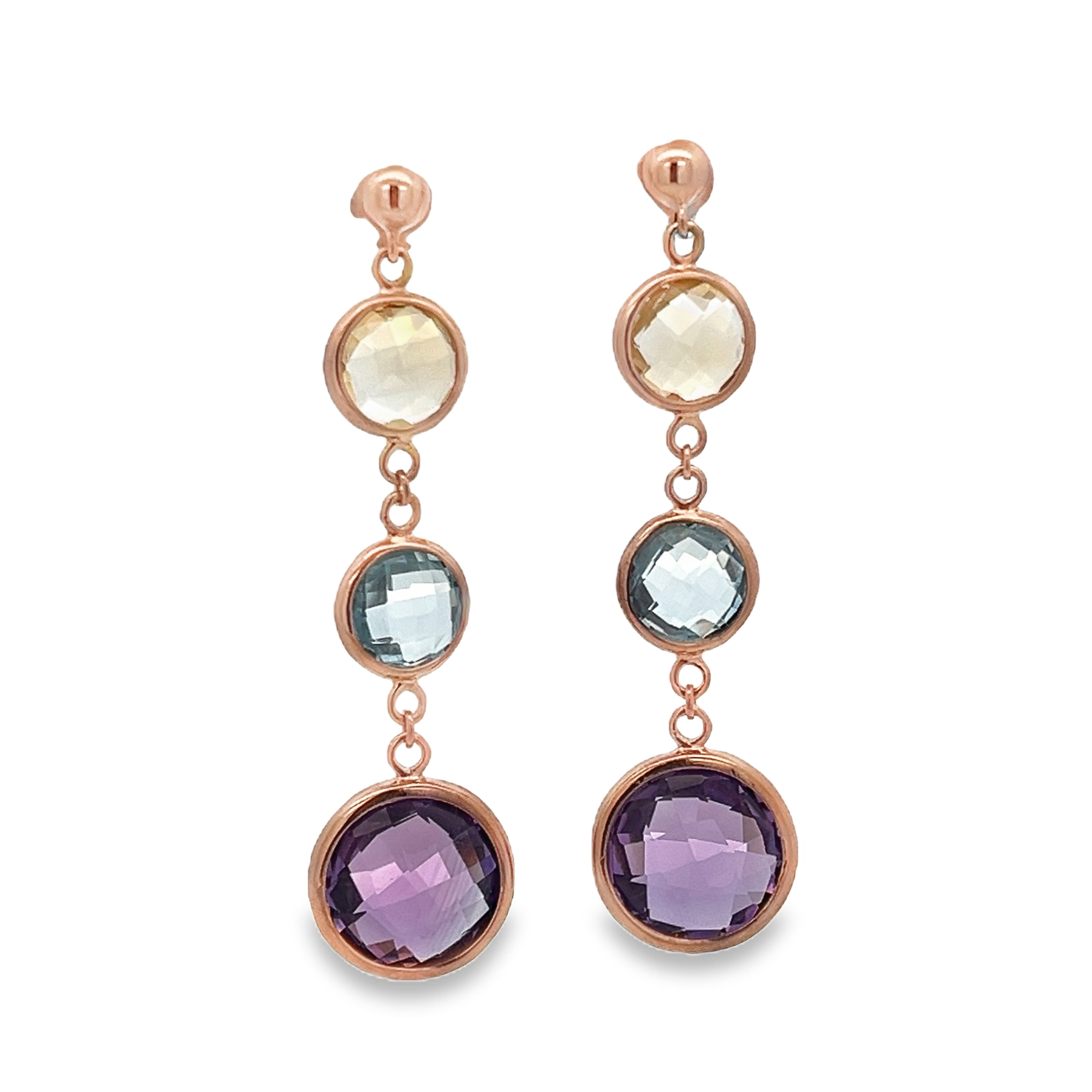 EARRING AMETHYST BRAZILIAN CITRINE