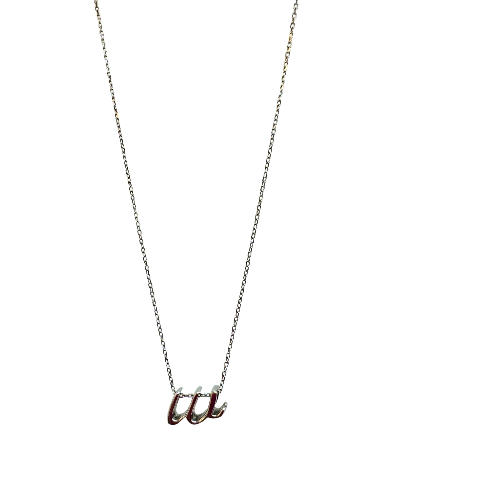 STERLING SILVER PLAIN INITIAL W NECKLACE