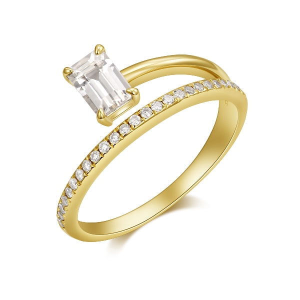 D0.16CT 14KY SEMINFINITY SOLITARY BAQUETTE RING WS0.68CTT7
