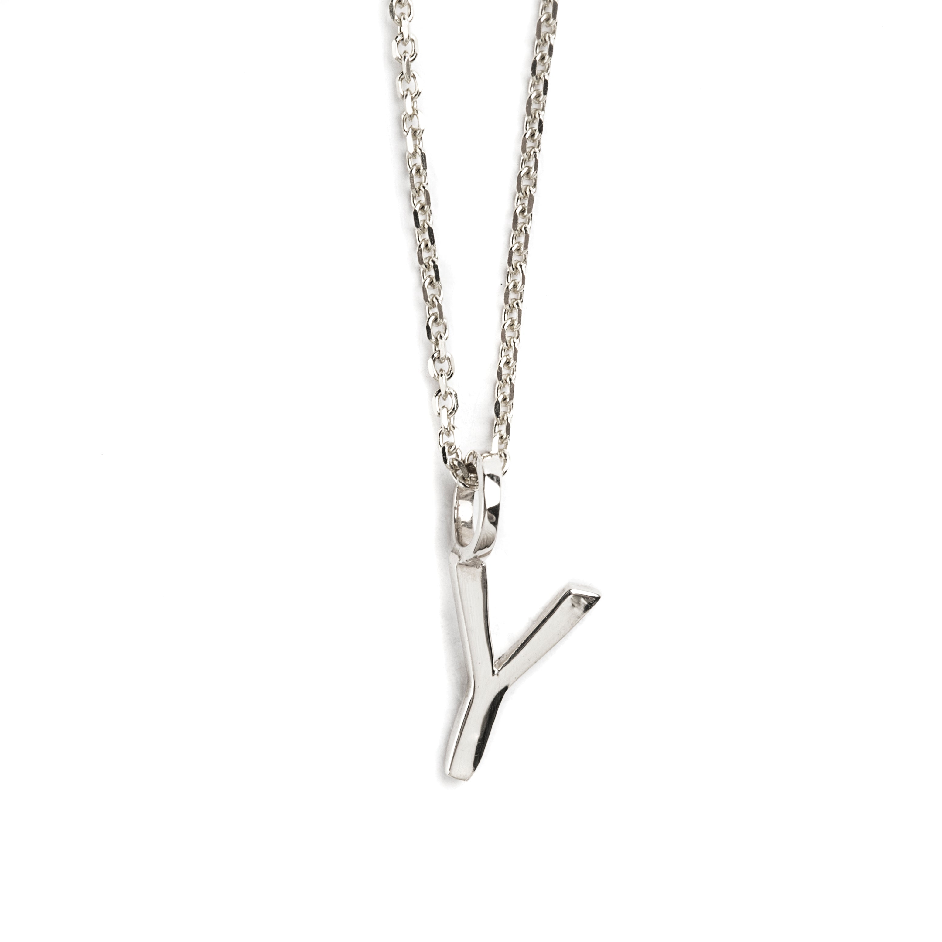 DIJE LETRA Y DE ORO BLANCO DE 14K