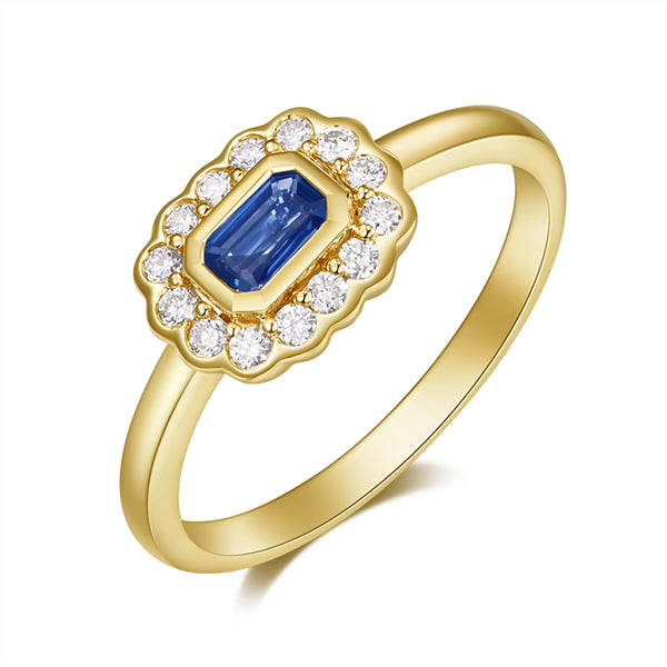 D0.20CT 14KY SQUARE HALO RING BS0.30CTT7