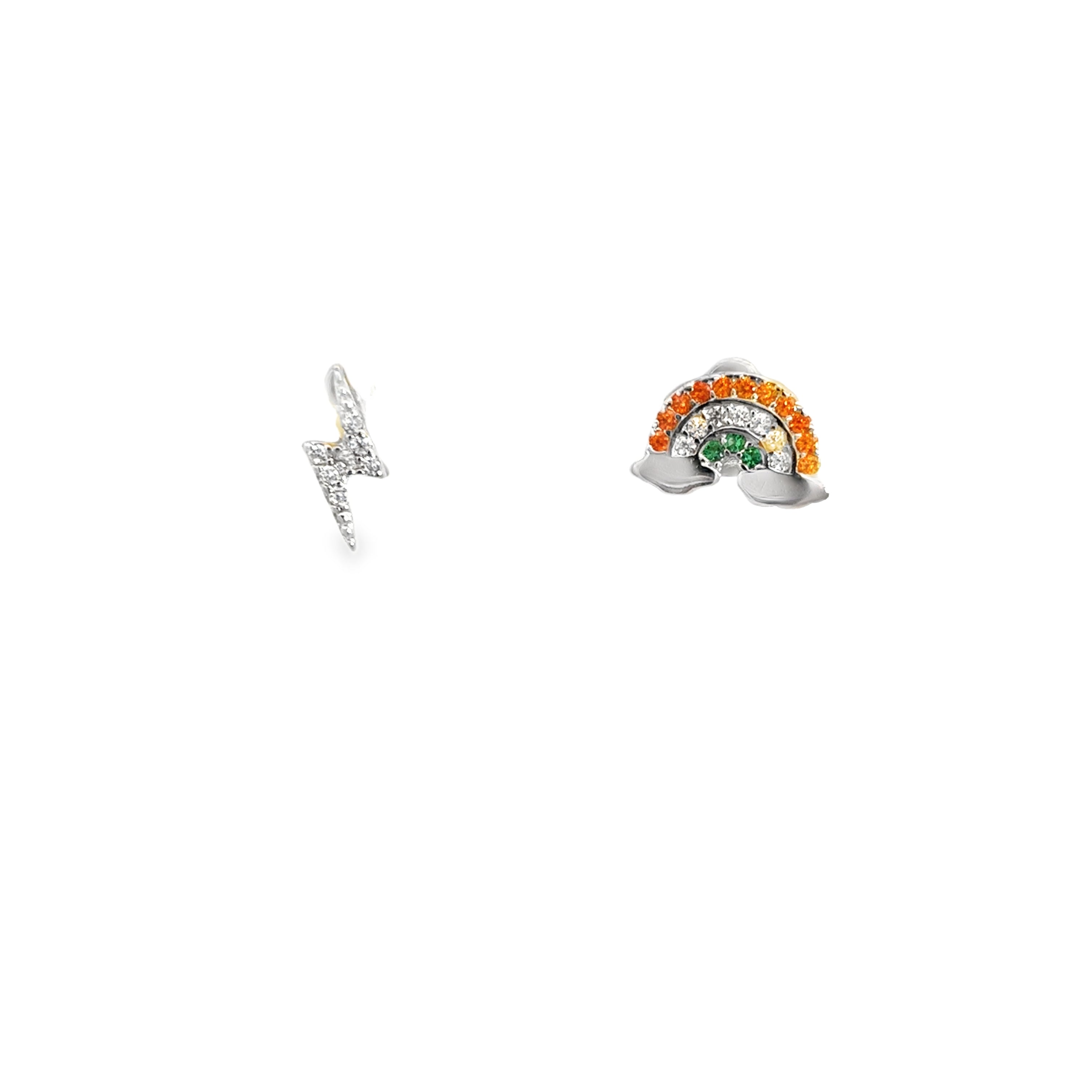 RAY AND RAINBOW EARRINGS IN 925 SILVER