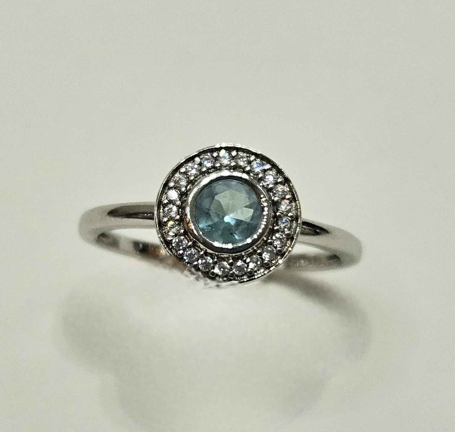 CLEAR CZ MAR BIRTHSTONE RING