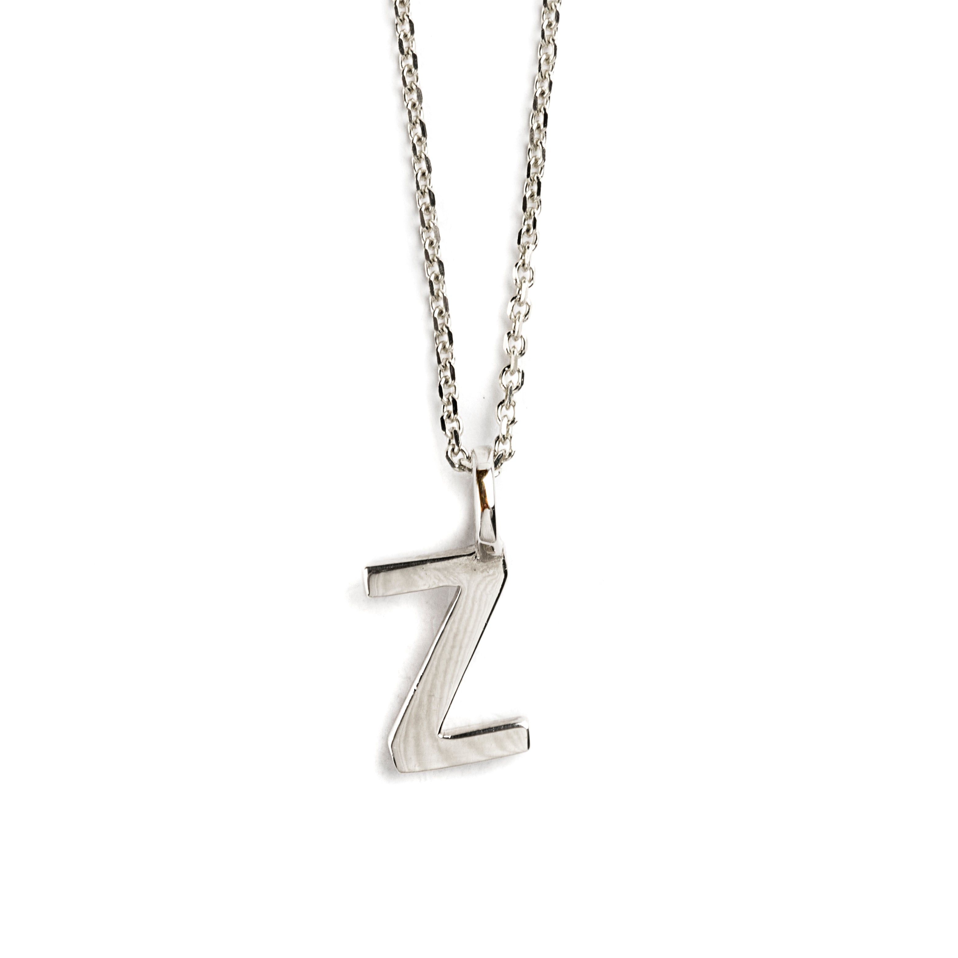 DIJE LETRA Z EN ORO BLANCO DE 14K