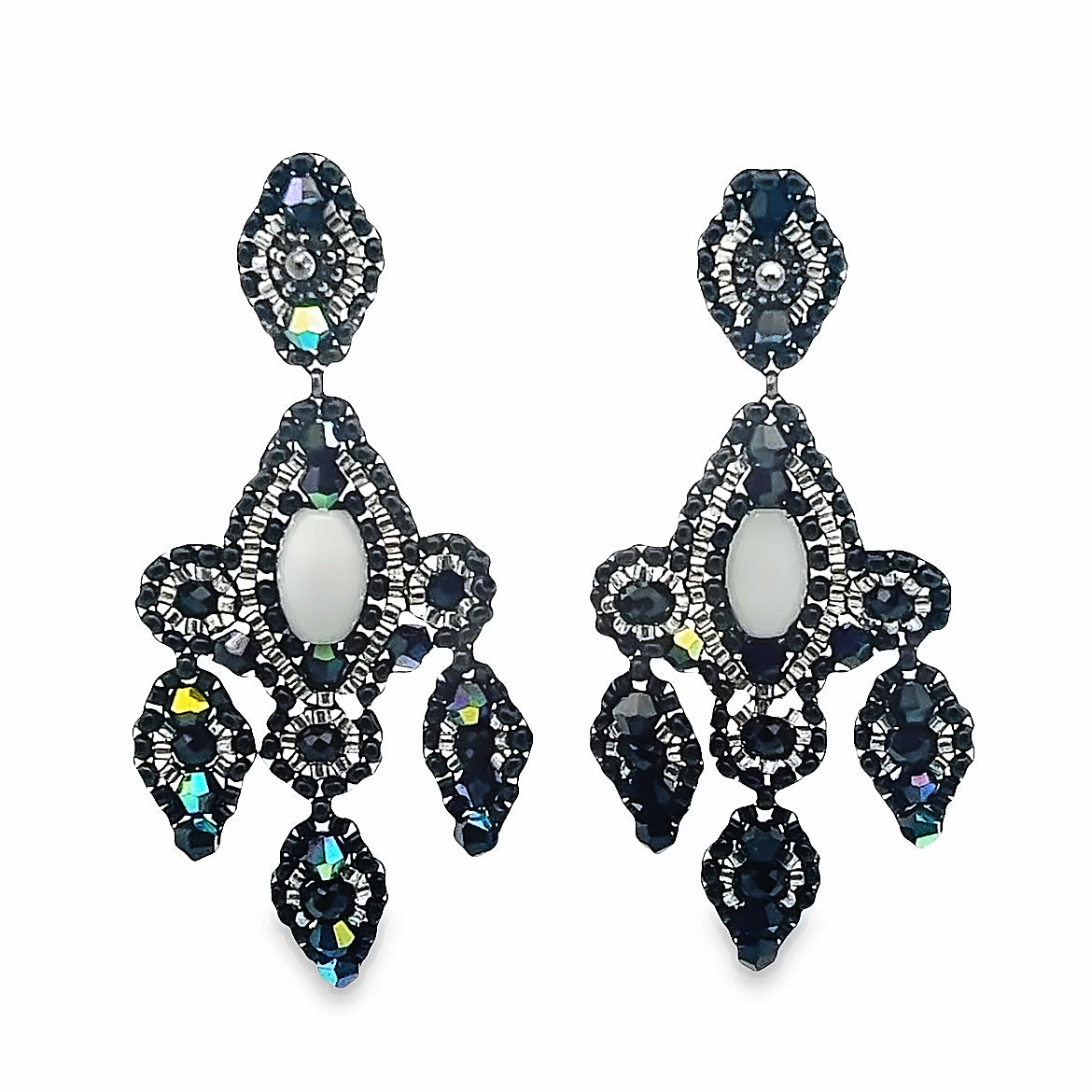 925 ARETES TEJIDOS MARQUESA 3 FILAS