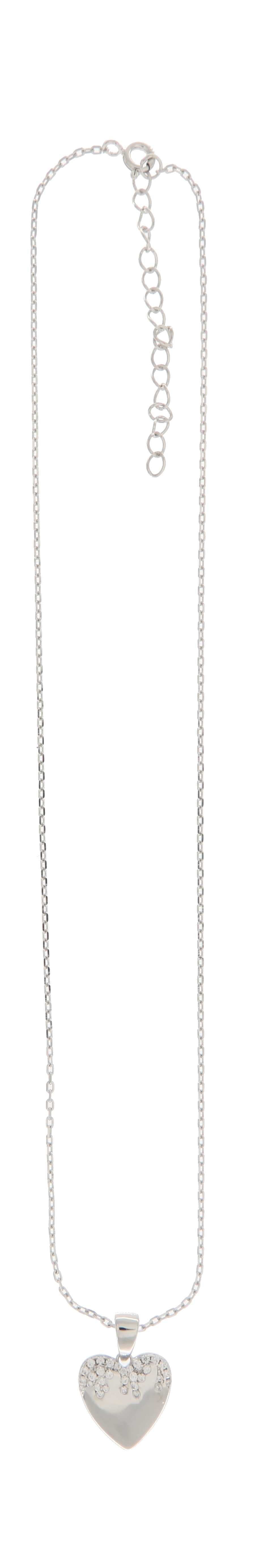 925SL HEART SMOOTH CZ NECKLACE