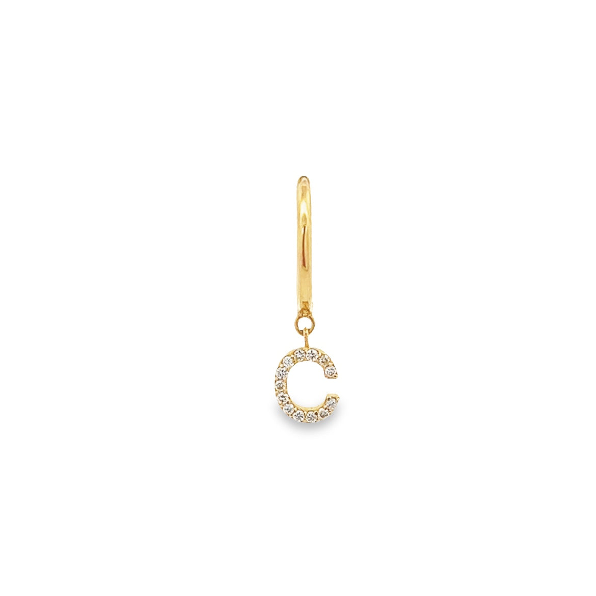 14KY EARRING LETTER C