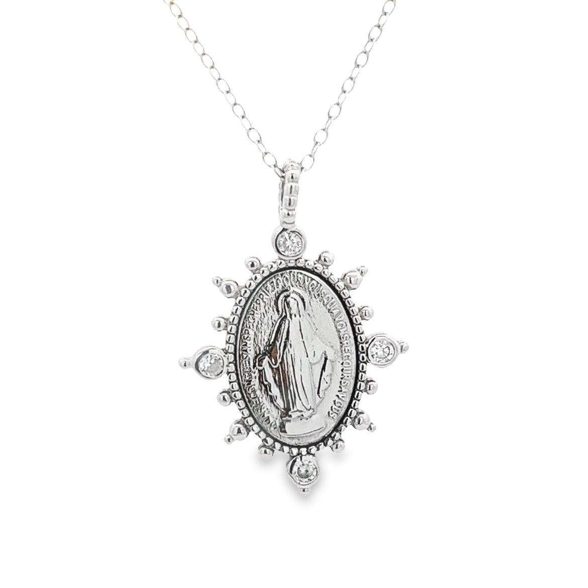NECKLACE 925 SILVER VIRGIN OF THE MIRACULOUS MENDAL SILVER