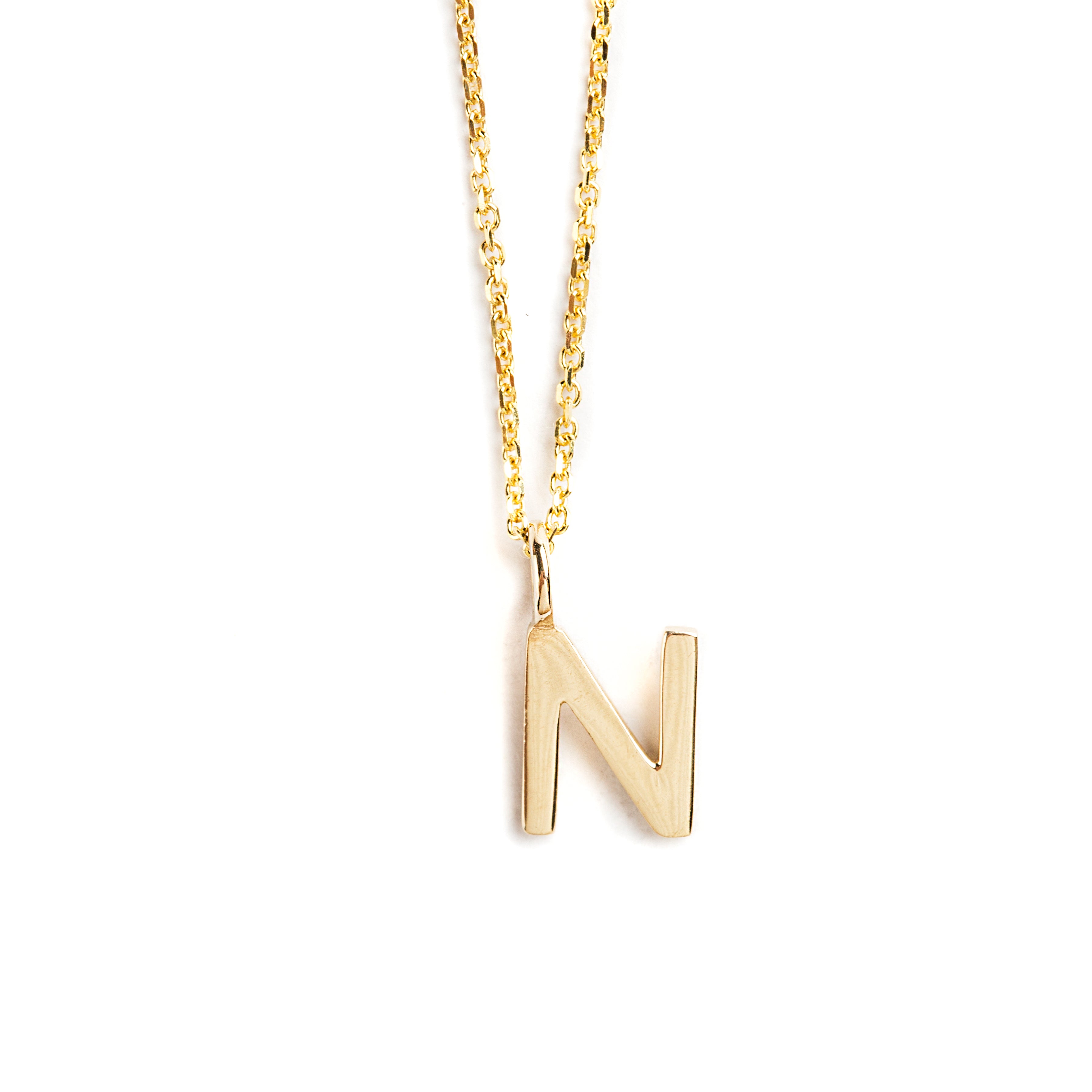 DIJE LETRA N DE ORO AMARILLO DE 14K