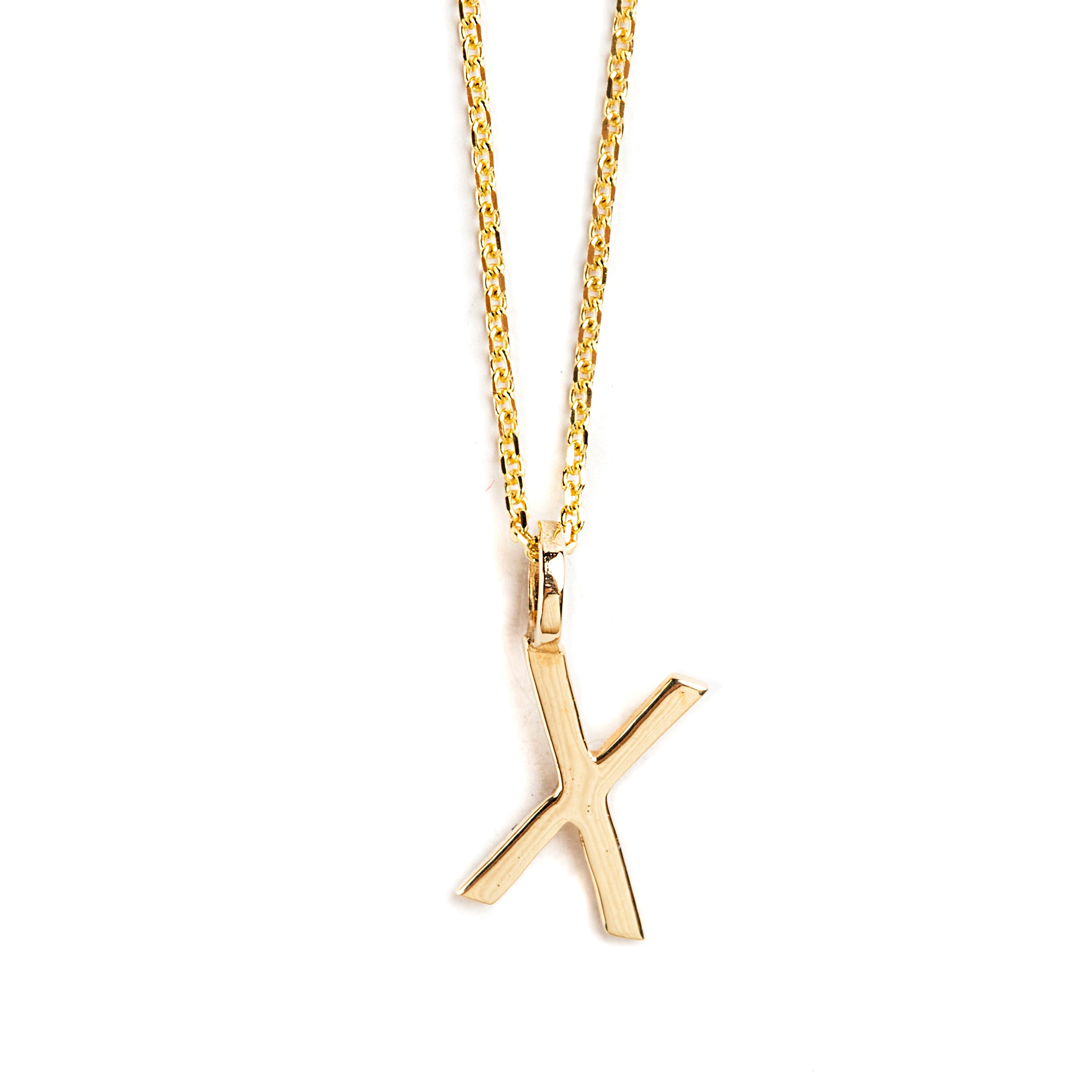 DIJE LETRA X DE ORO AMARILLO DE 14K