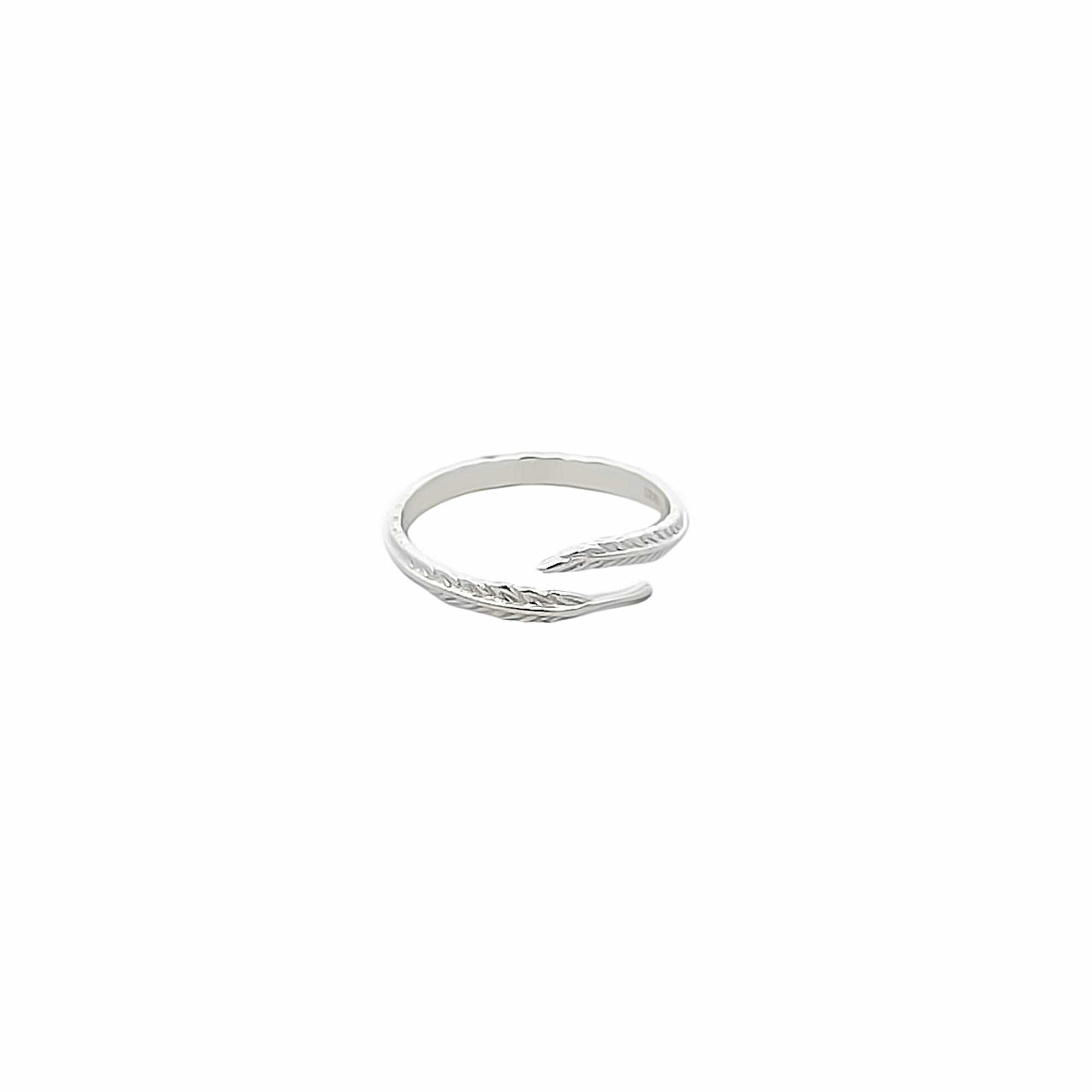 925SL OPENED FEATHER RING T6