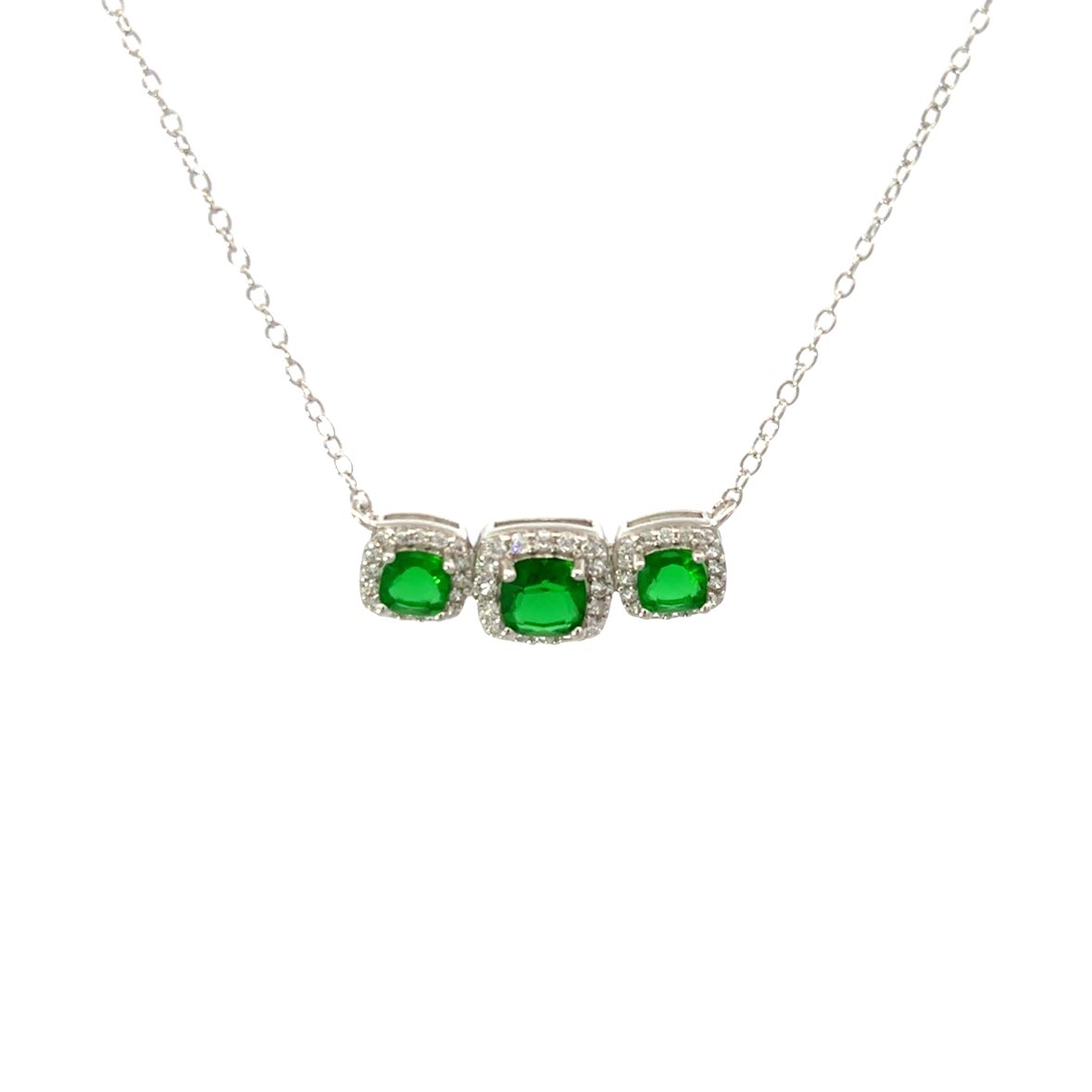 SET WITH STONE GREEN IN 925 SILVER