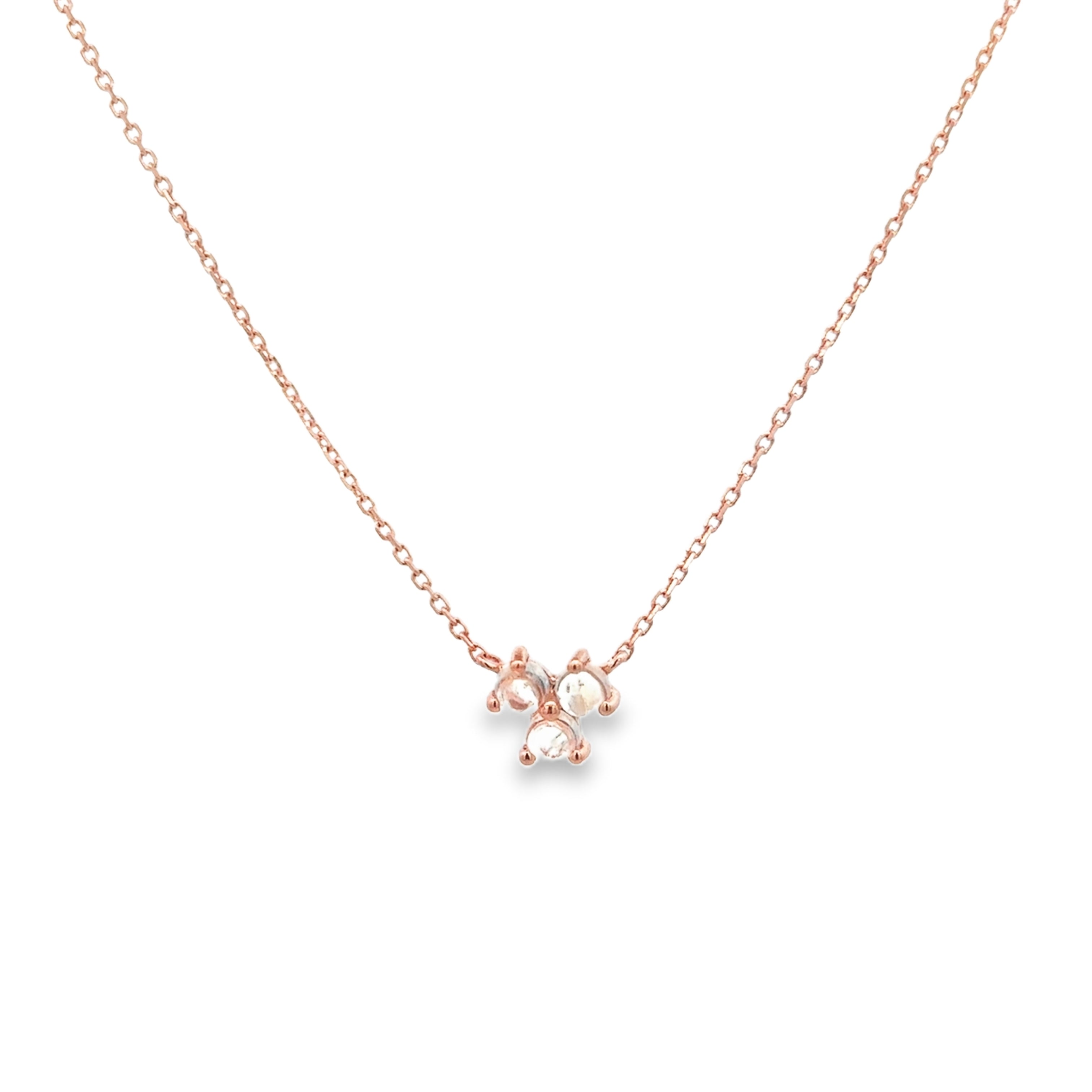 925SLR LOTUS MOONSTONE RAINBOW NECKLACE