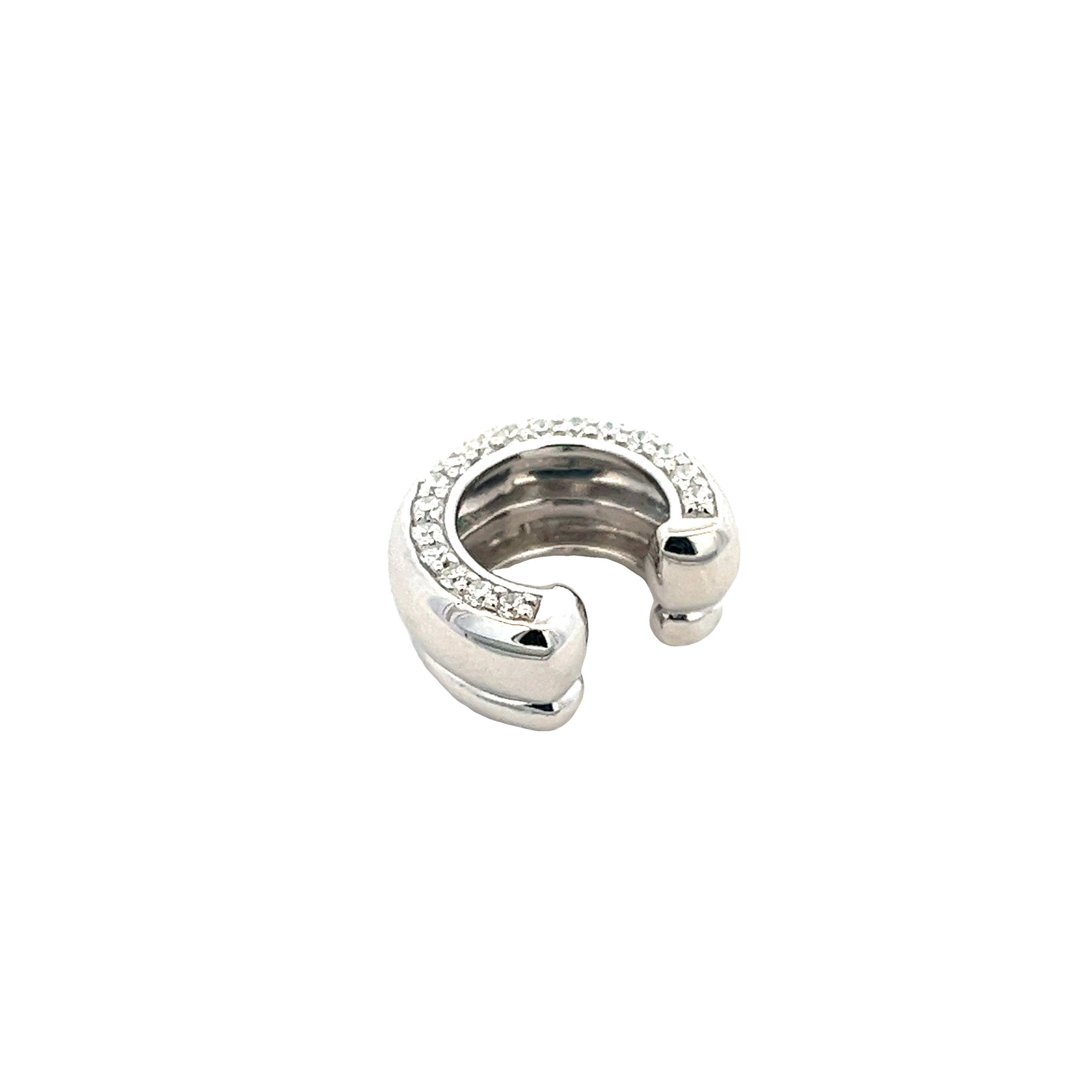 EAR CUFF SILVER CENTER WHITE CZ  RP