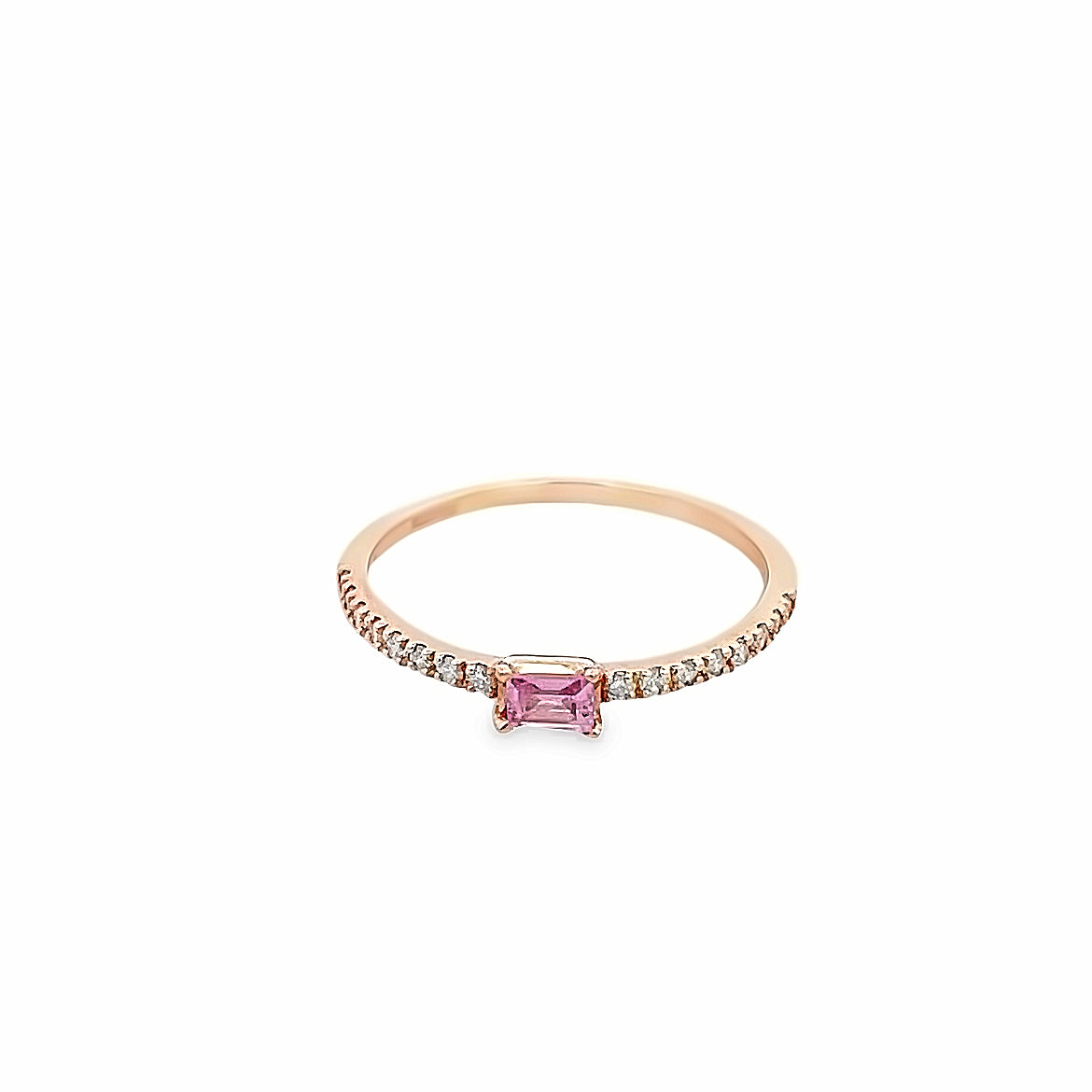 D0.14CT 18KR SEMI INFINITY WITH BAGUETTE CUT RING PSA0.15CT T6.5
